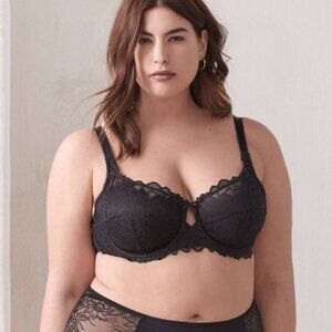 Déesse Lingerie Unlined Lace Bra Black 42DDD/42F